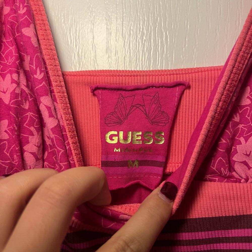 Guess “Enchanting Illusion” Y2K Bedazzled Pink Chemise Dress - Picture 3 of 5